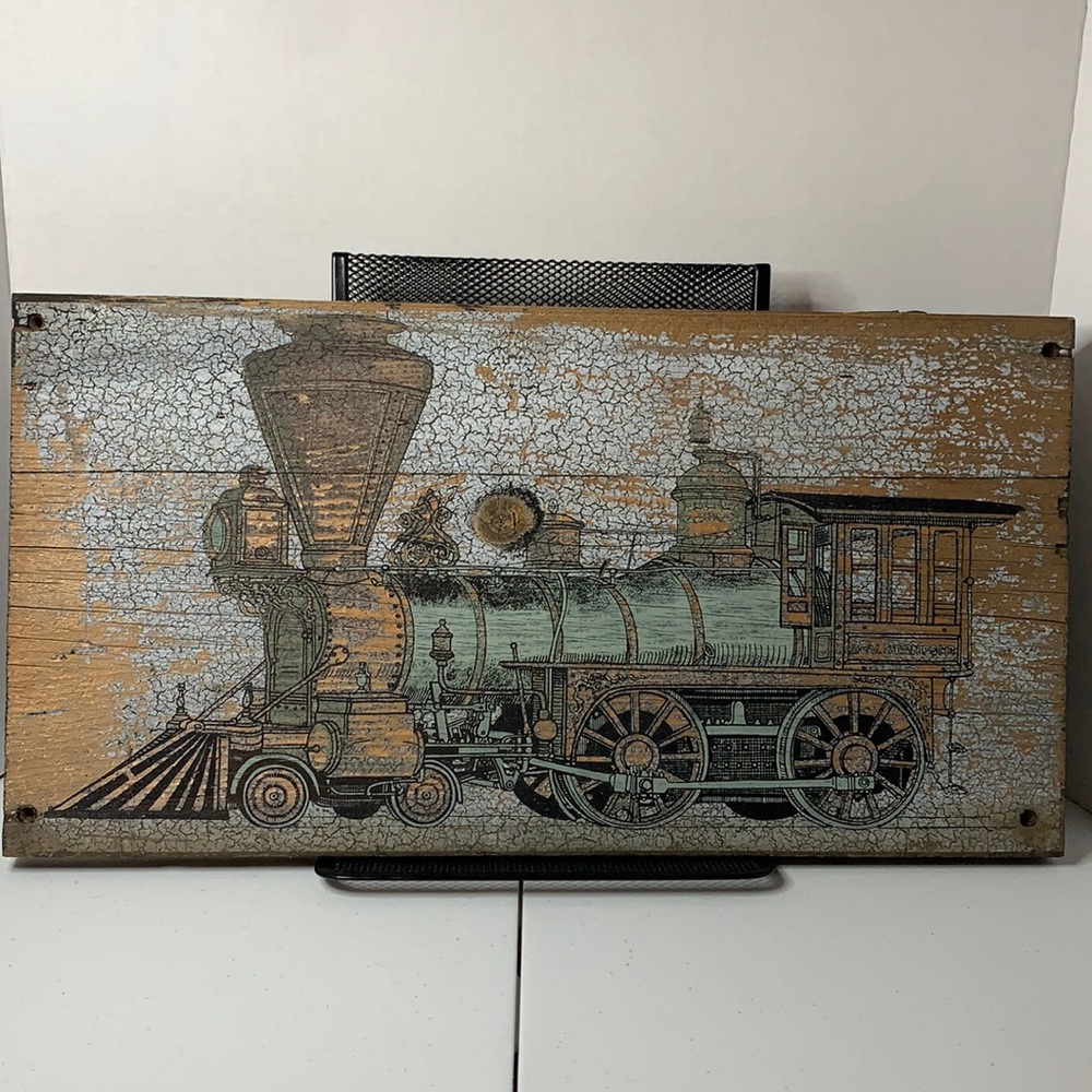 Wooden Locomotive Train Sign